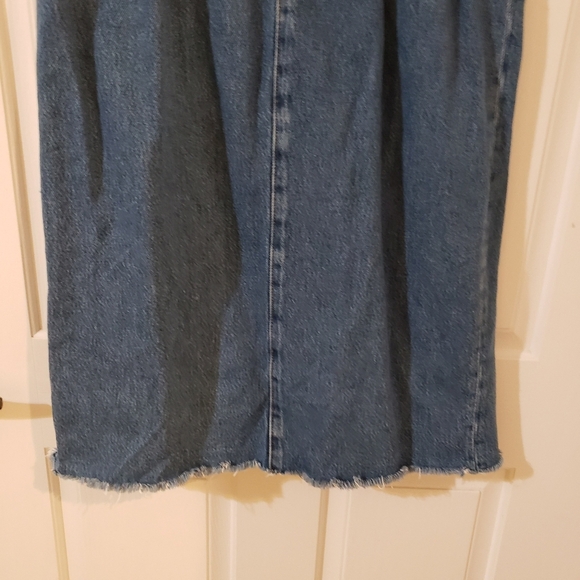Pilcro straight denim button up skirt size 0 raw hem - Picture 4 of 12